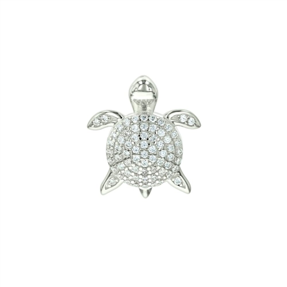 925 Sterling Silver Turtle Charm Necklace, 18” length